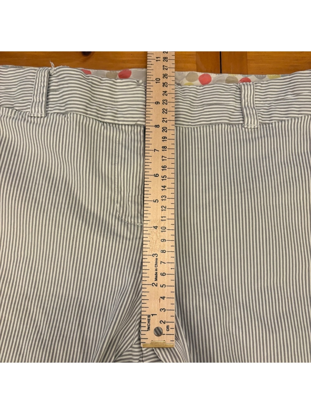 Boden Cropped Pants Women's UK 16 / US 12 Gray White Stripe Straight Leg Office - Picture 4 of 10